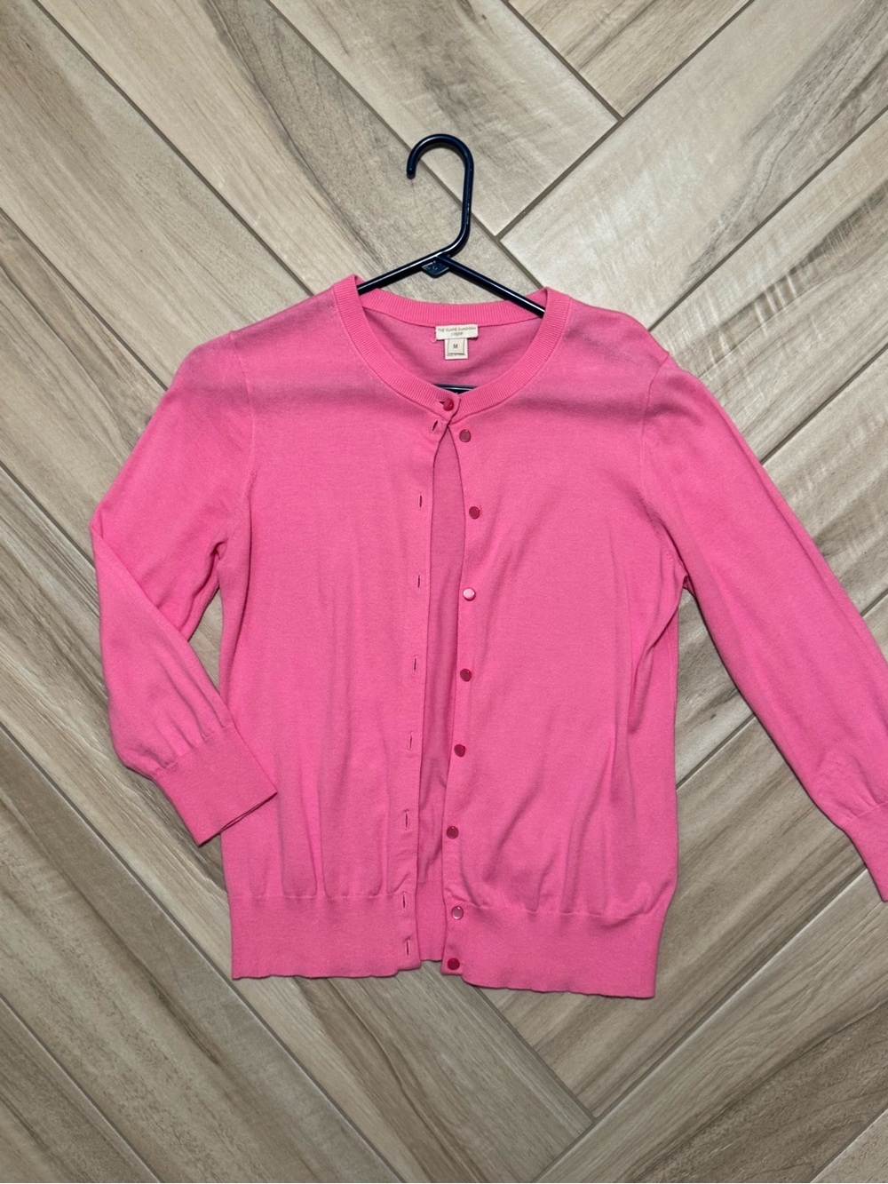 J. Crew Pink Button-Front Crewneck Cardigan